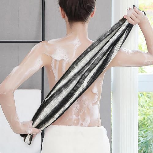 Exfoliating shower towel for smooth skin
