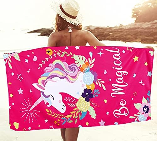 LIVILAN Unicorn Beach Towel - 30x60 Microfiber for Beach Day