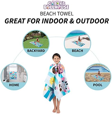 Franco DreamWorks Gabbys Dollhouse Super Soft Cotton Beach Towel