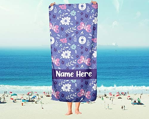 Extra Large Personalized Butterfly Towel for Kids and Adults