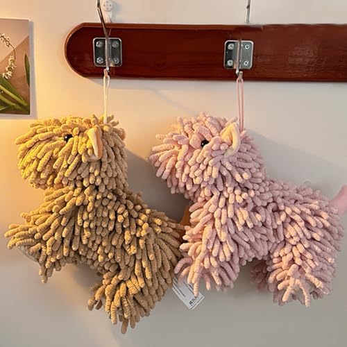 Shapeazy Cute Cartoon Dog Chenille Hand Towel for Home Kitchen