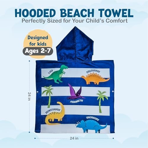 Jappy Splashy Dinosaur Beach Towel for Kids