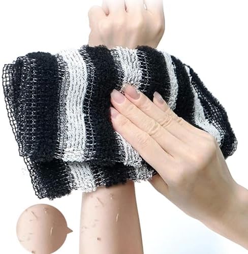 Exfoliating shower towel for smooth skin