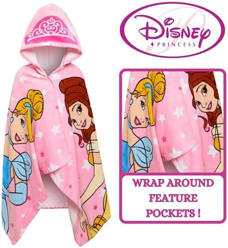 Disney Princess Hooded Towel - Premium Beach Cover Fast Dry Machine Washable