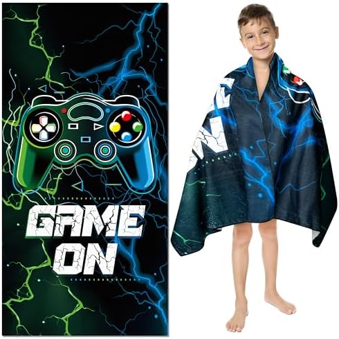 R HORSE Black Video Game Beach Towel for Kids Adults