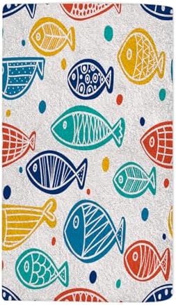 Vibrant Fish Hand Towels Ocean Theme Soft Microfiber Kitchen Bathroom Use