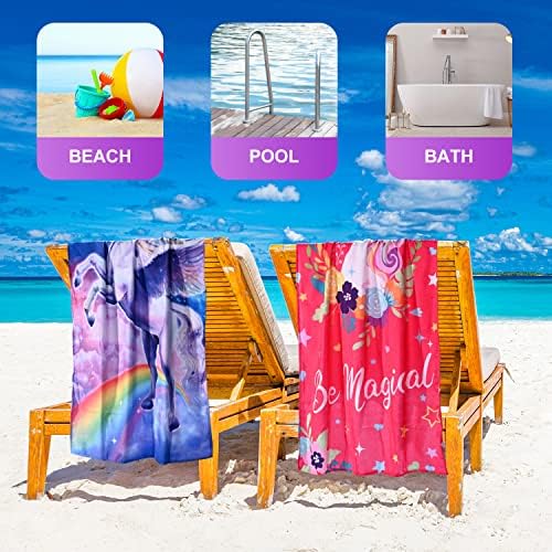 LIVILAN Unicorn Beach Towel - 30x60 Microfiber for Beach Day