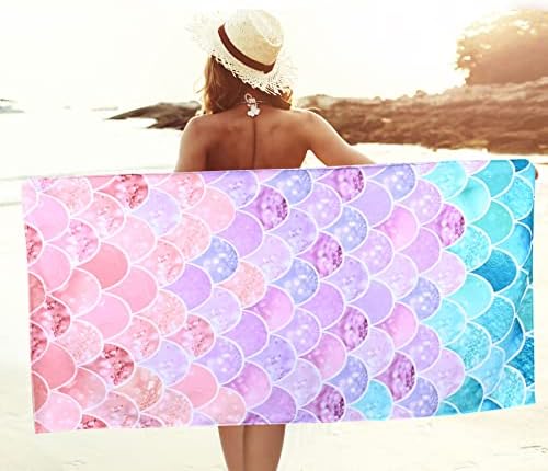 Little Mermaid Beach Towel Lightweight Quick-Dry and Absorbent