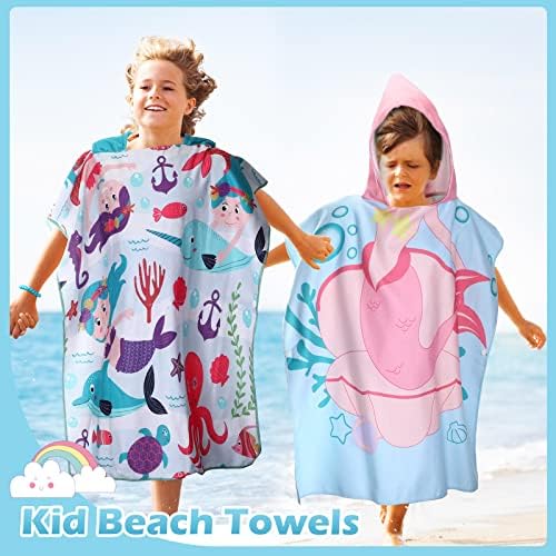 Oudain 6 Pcs Kids Hooded Towels