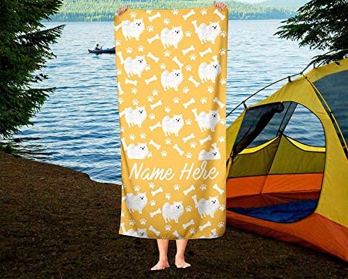 Personalized Oversized Pomeranian Trendy Dog Bath Towels for Kids Adults
