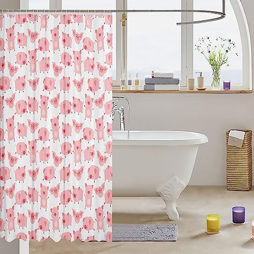 Unique Kids Shower Curtain with Pigs for Washroom Fun
