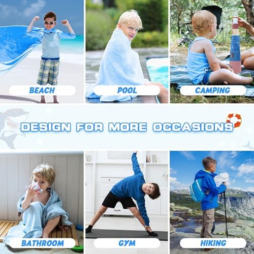 Shark Funemplikation Beach Towels for Kids Double-Sided 30 x 60