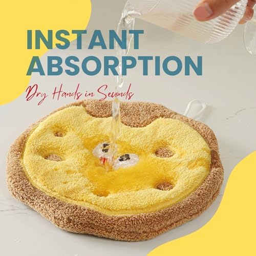 Cute Reusable Hand Towels with Hanging Loop for Bathroom Kitchen