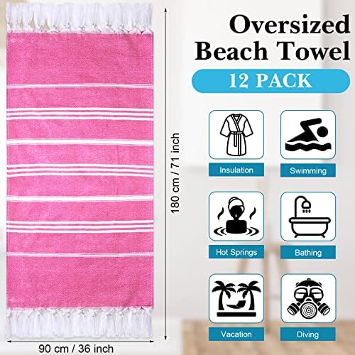 Mixweer 12-Pack Turkish Beach Towels Quick Dry