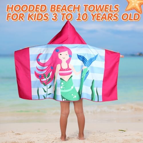 8-Style Kids Hooded Beach Towels x16 Toddler-friendly Quick-Dry
