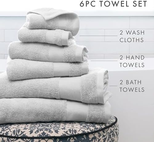 Linen Market Towels 6 Pack 100 Cotton Bath Essentials