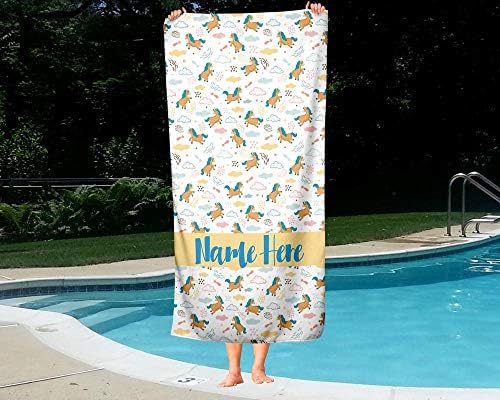 Extra Large Personalized Unicorn Towel for Kids