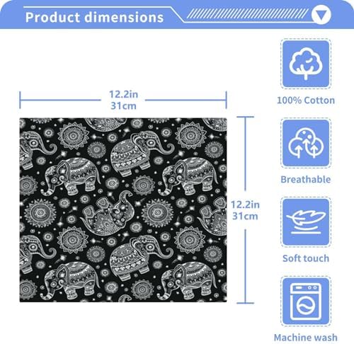 YETTASBIN Elephant Washcloths 2 Pack Soft Absorbent Cotton Face Towels