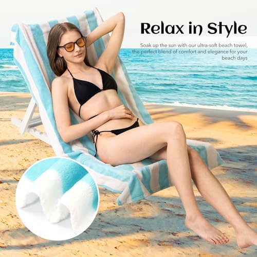 Touchat 4-Piece Cabana Stripe Beach Towels