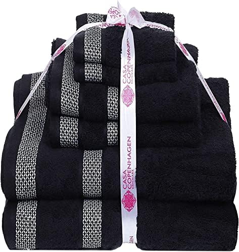Casa Copenhagen Solitaire 6-Piece bath towel set Soft Egyptian Cotton Bright Black