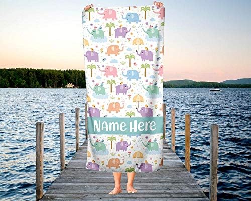 Personalized Corner Oversized Elephant Towel