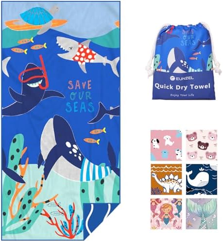 Eunzel Microfiber Kids Beach Towel 60x30 Inch