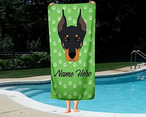 Personalized Corner Doberman Pinscher Bath Towels