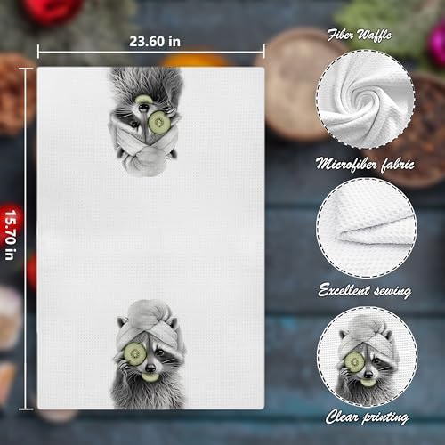 Nipi 125-XJ-MJ4 Smart Funny Raccoon Bathroom Towels Set of 4