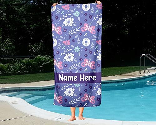 Extra Large Personalized Butterfly Towel for Kids and Adults