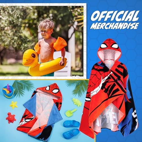 Marvel Hooded Towel for Kids Red Spiderman 6-14 Years