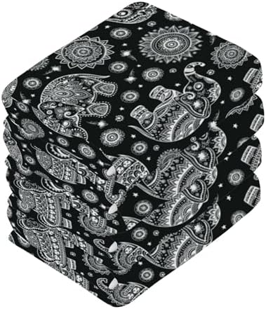 YETTASBIN Elephant Washcloths 2 Pack Soft Absorbent Cotton Face Towels