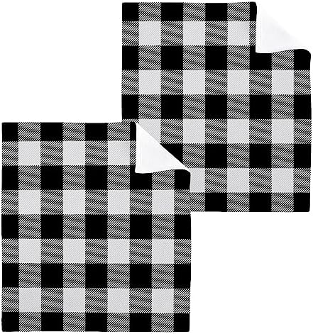 Perfect for Daily Use Buffalo Plaid 12x12 Soft Cotton Washcloths Set