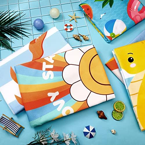 Buryeah 10PCS Beach Towels Kids 30x60 Inch Microfiber Absorbent