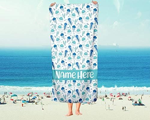 Personalized Corner Unique Design Jellyfish Beach Towels