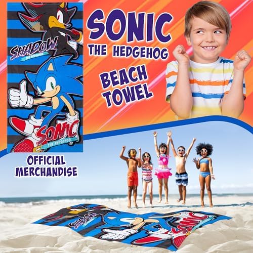 Sonic The Hedgehog Beach Towels for Kids Quick Dry Durable