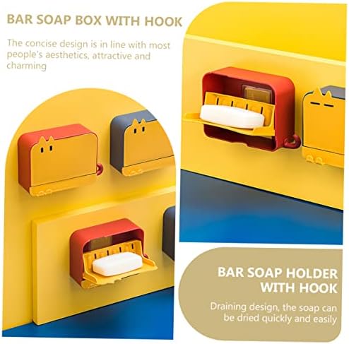 Anneome Wall-Mounted Bar Soap Holder with Lid Waterproof Easy to Clean