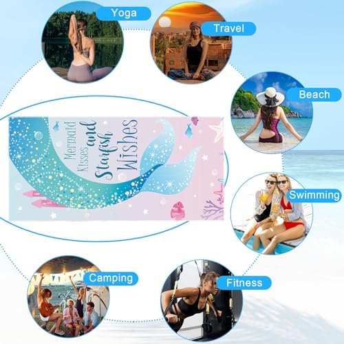 12 Mermaid Bath Towels Set