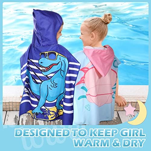 Oudain 6 Pcs Kids Hooded Towels