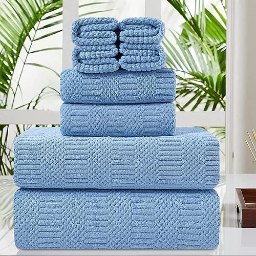 8-Piece Geometric Oversized Bath Towels Set