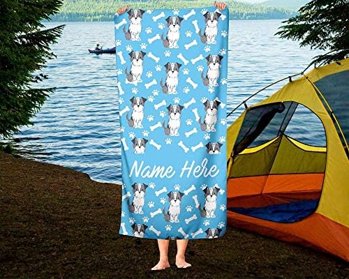 Personalized Pet Schnauzer Towels - Extra Large Customizable Machine Washable