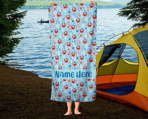 Extra Large Personalized Ocean Crab Towel for Kids