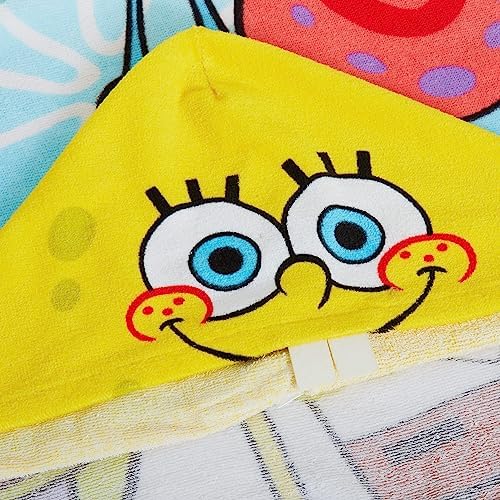 SpongeBob SquarePants Kids 100 Cotton Hooded Bath TowelPerfect for Swimming Beach Fun