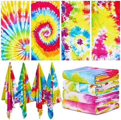 4-Piece Microfiber Beach Towels for Kids