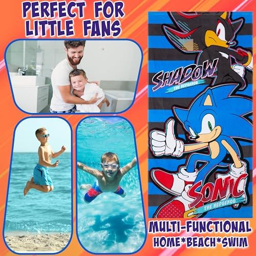 Sonic The Hedgehog Beach Towels for Kids Quick Dry Durable