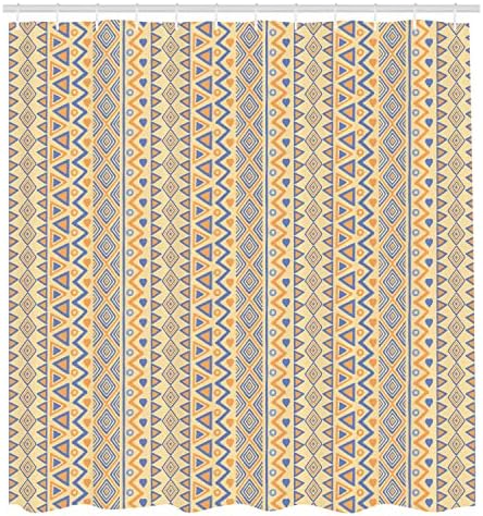 Ambesonne Indexed Striped Shower Curtain Set