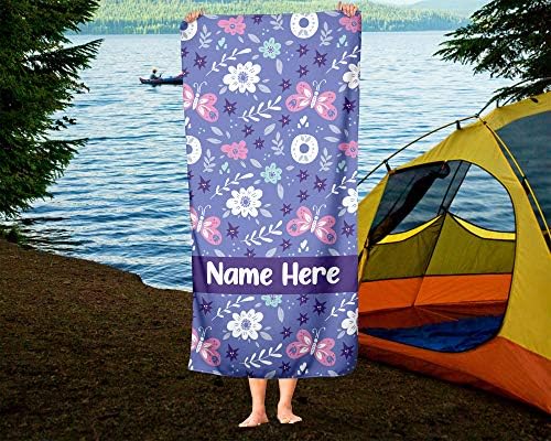 Extra Large Personalized Butterfly Towel for Kids and Adults