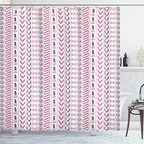 Ambesonne Striped Shower Curtain Trippy Prehistoric Design for Kids Bathroom
