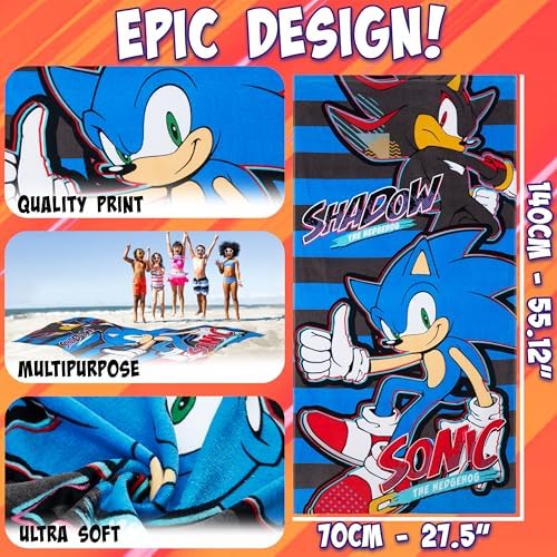 Sonic The Hedgehog Beach Towels for Kids Quick Dry Durable