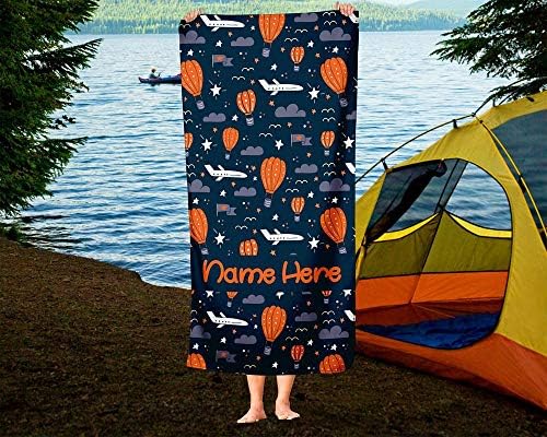 Extra Large Personalized Hot Air Balloon Towel for Kids